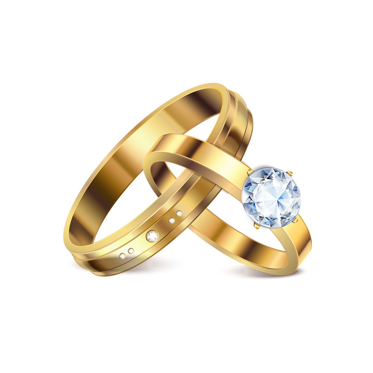 —Pngtree—beautiful gold wedding rings png_6499014